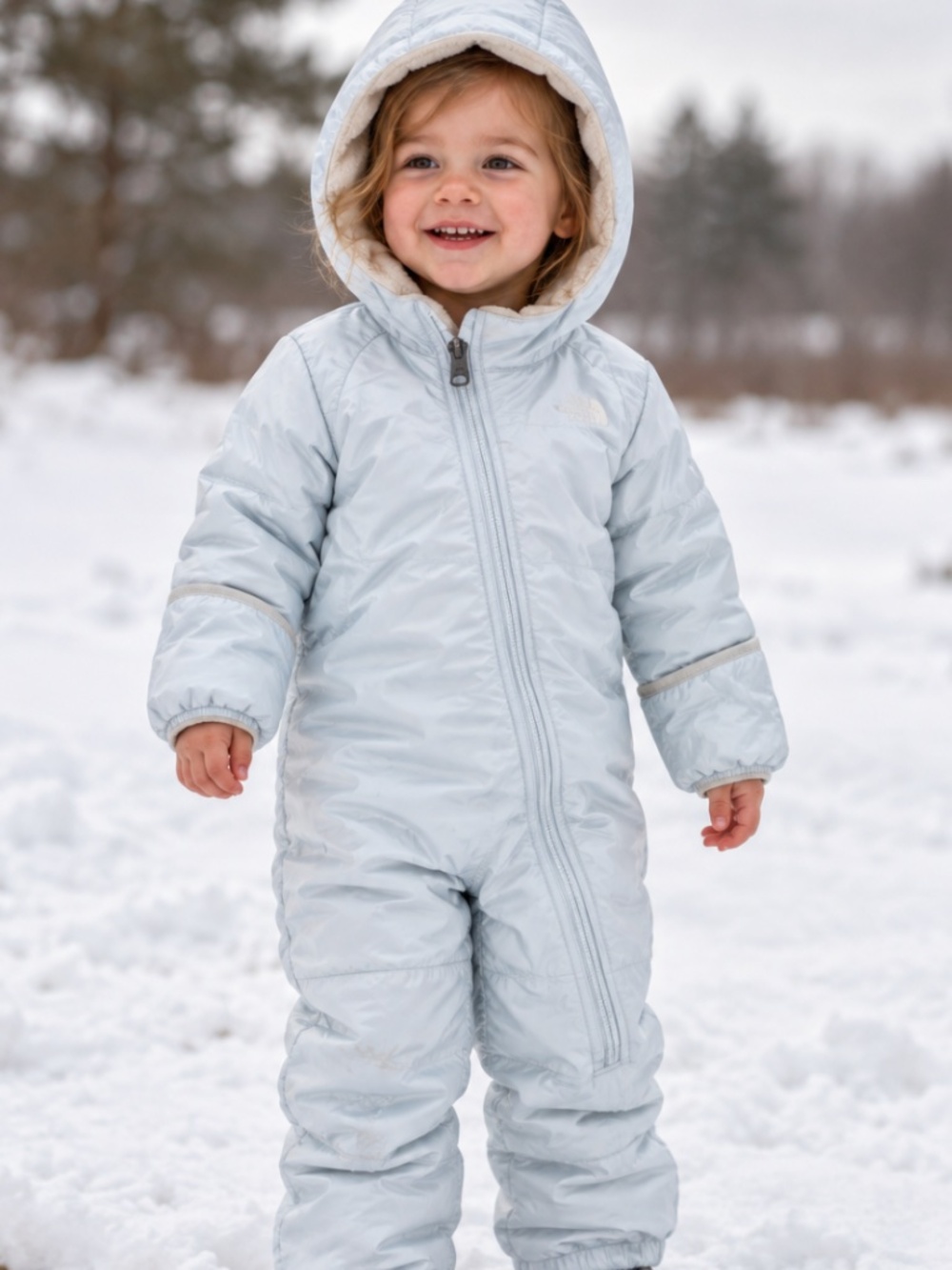The North Face Baby/Toddler Blue One-Piece Snowsuit – Hooded cozy lined   Adorab